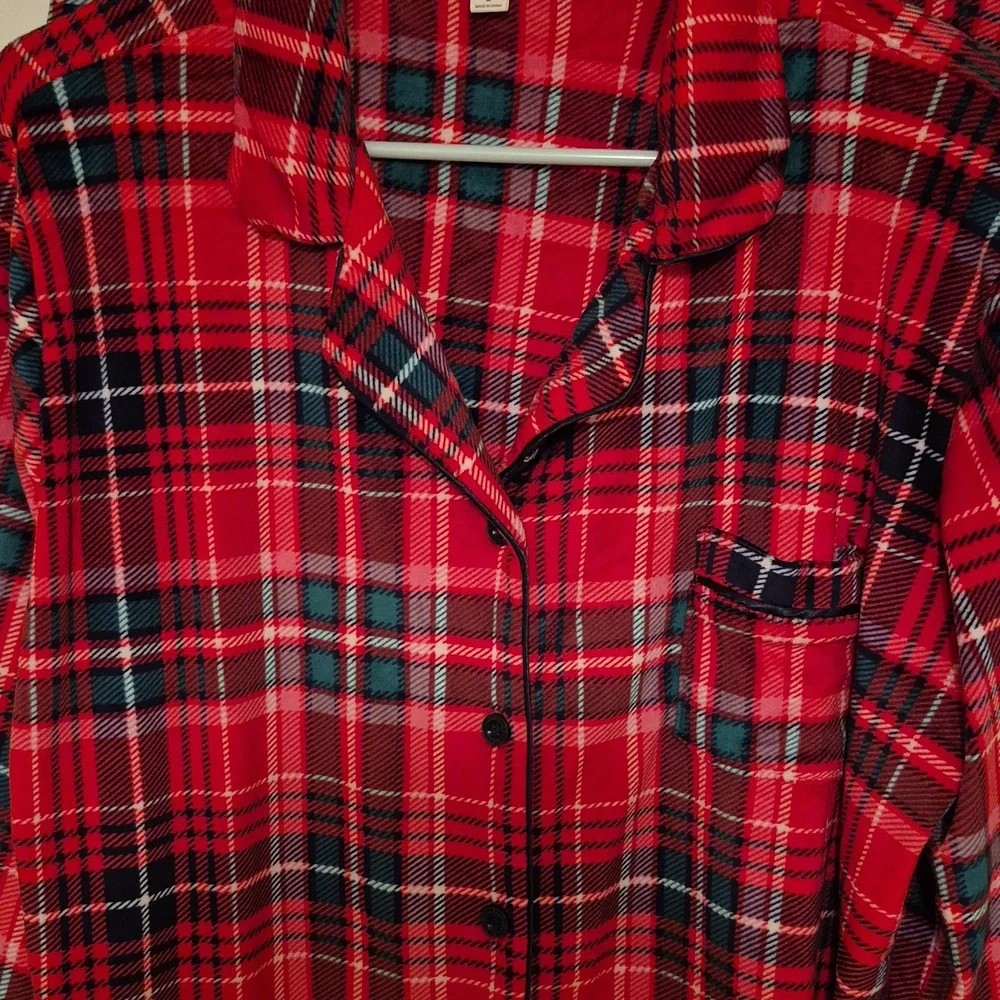 Laura Ashley Red and Green Plaid Womens Pajama Set Sz Large - Picture 5 of 5